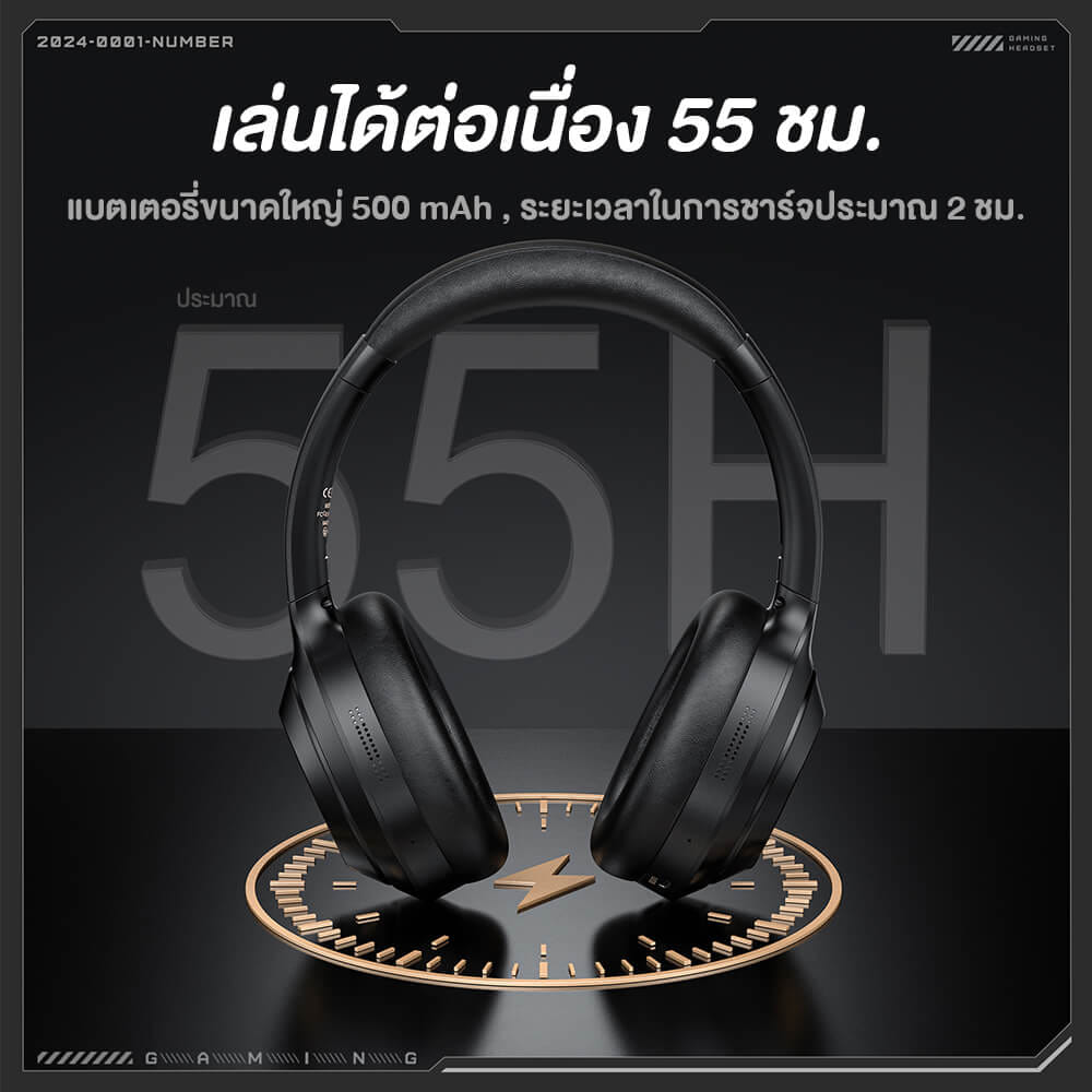 หูฟังเกมมิ่งไร้สาย ONIKUMA GT811 มาพร้อมระบบลดเสียงรบกวนคู่ - สีดำ_7